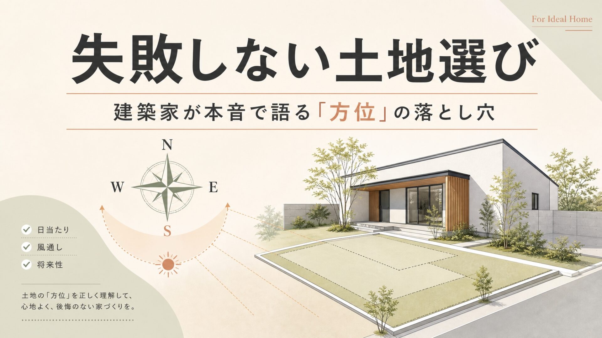 失敗しない土地選び｜建築家が本音で語る「方位」の落とし穴と後悔しない選び方