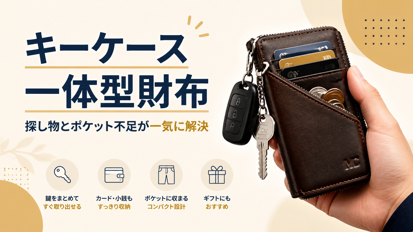 【30代・40代・50代男性必見】長財布はもう卒業？「キーケース一体型財布」が家の中の探し物とポケット問題を一気に解決してくれた話